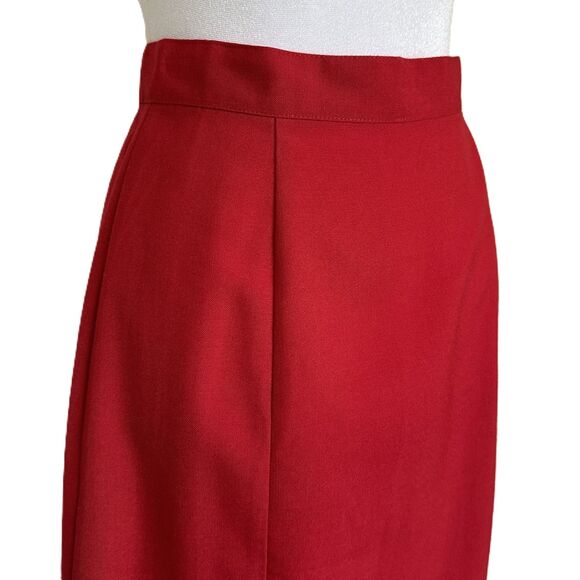 Vintage Red A Line Skirt Knee Length Union Made Size XS - Picture 2 of 8